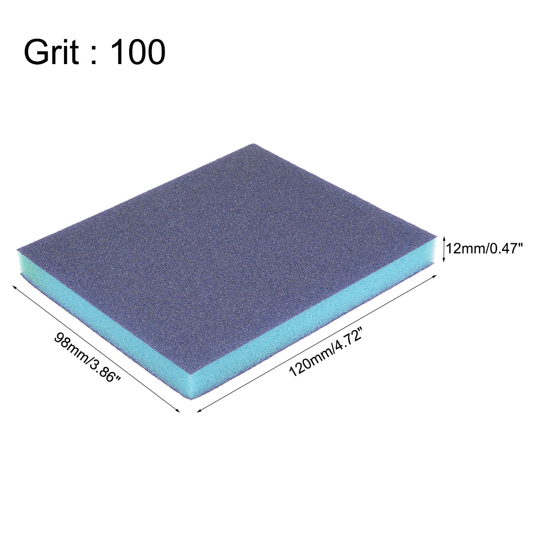 uxcell Uxcell Sanding Sponge, Coarse Grit 100 Grit Sanding Block Pad, 4.72" x 3.86" x 0.47" Size 12pcs