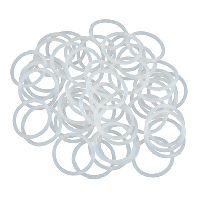 Harfington Silicone O-Rings, 38mm OD 31.8mm ID 3.1mm Width VMQ Seal Gasket for Compressor Valves Pipe Repair, White, Pack of 50