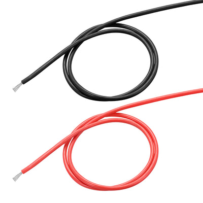 Harfington Uxcell Silicone Wire 28 AWG Electric Wire Strands of Tinned Copper Wire 16 ft Black Red