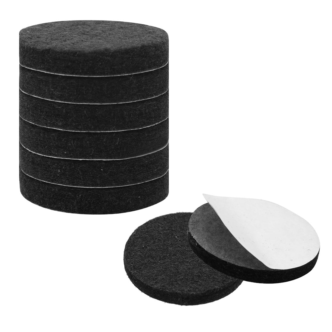 uxcell Uxcell Felt Pads Round Dia Self Stick Desk Leg Pad Floor Protector Black, 8pcs