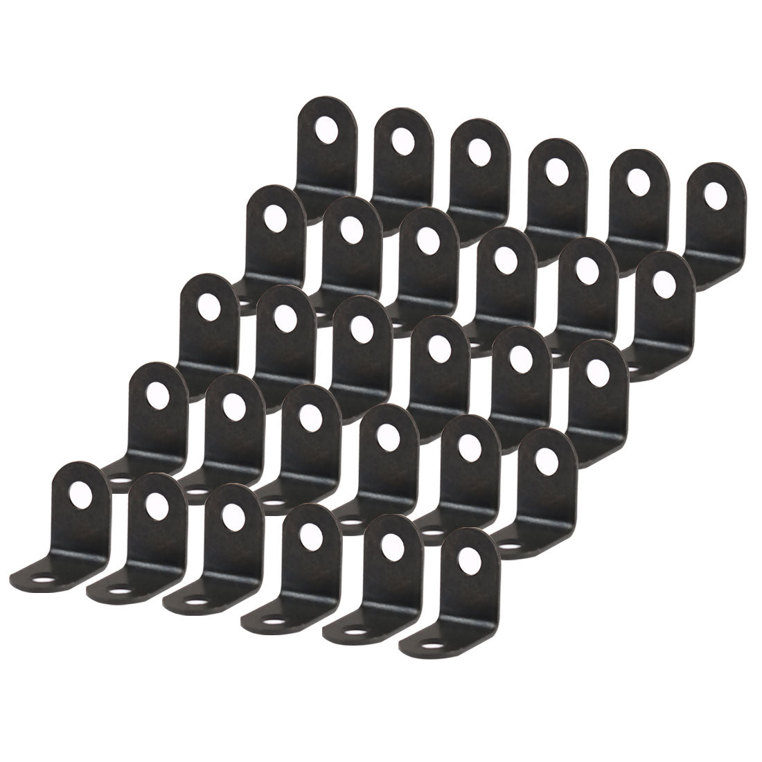 uxcell Uxcell Angle Bracket Metal Black Brace Fastener Shelf Support w Screws 12 x 12mm, 30pcs