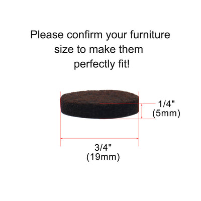 Harfington Uxcell Furniture Felt Pads Round 3/4" Anti-scratch for Furniture Closet Brown 200pcs