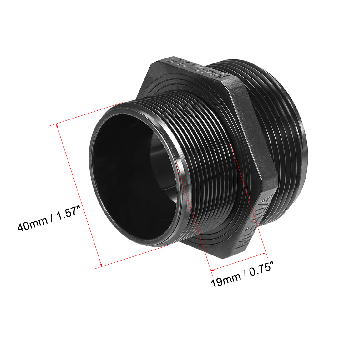 uxcell Uxcell M40 Cable Gland 4 Holes Waterproof IP68 Nylon Joint Adjustable Locknut for 10-12mm Dia Wire