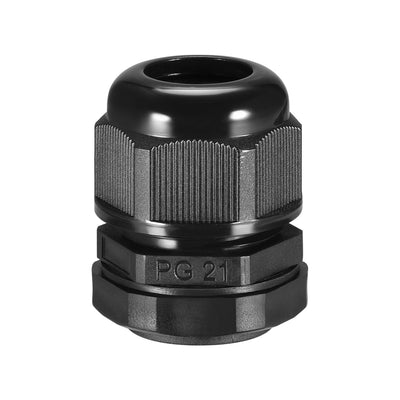 Harfington Uxcell PG21 Cable Gland 2 Holes Waterproof IP68 Nylon Joint Adjustable Locknut for 6.4-8.7mm Dia Wire