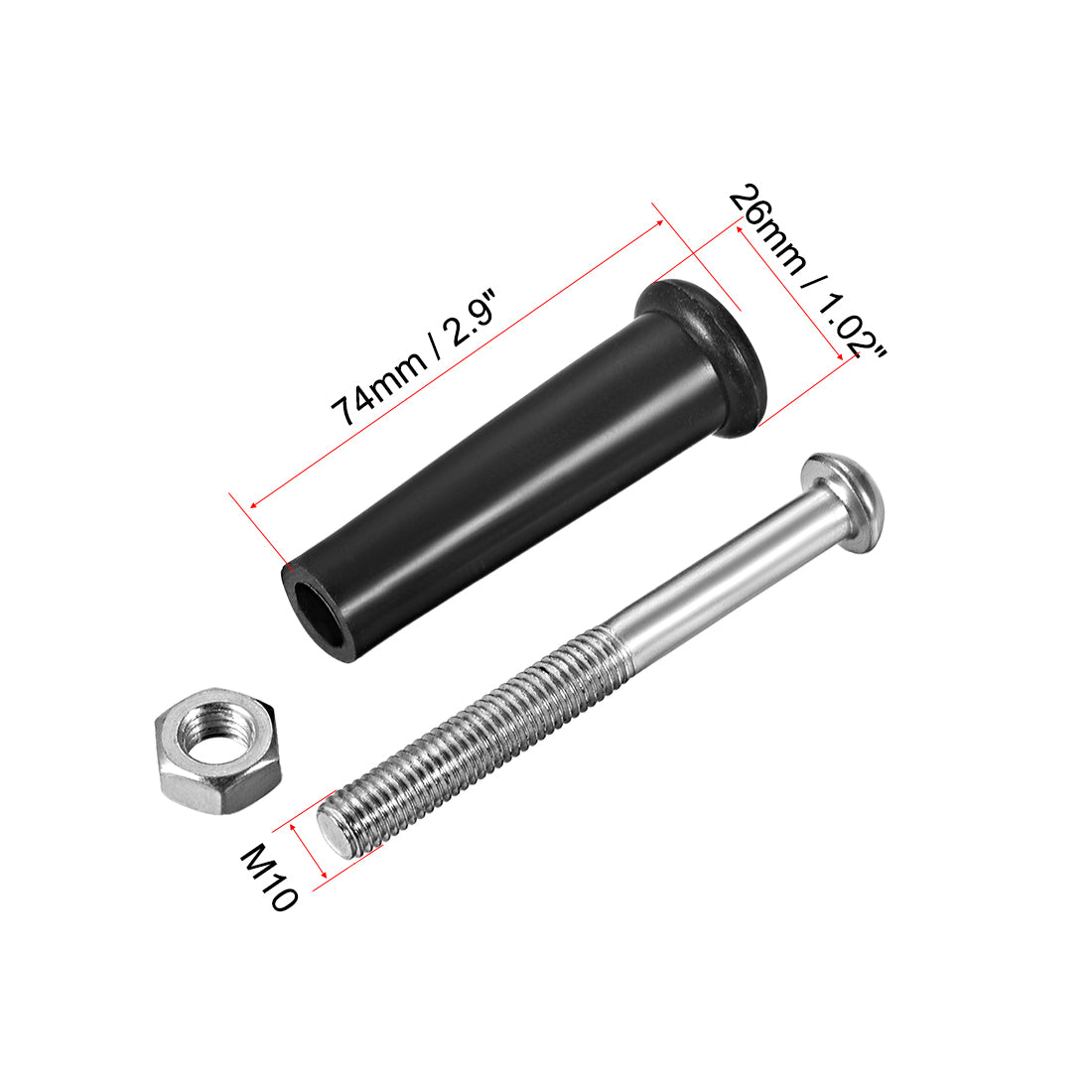 uxcell Uxcell Clamping Handles Screw Knobs M10 Threaded Plastic Metal Revolving Handle Grip 2pcs