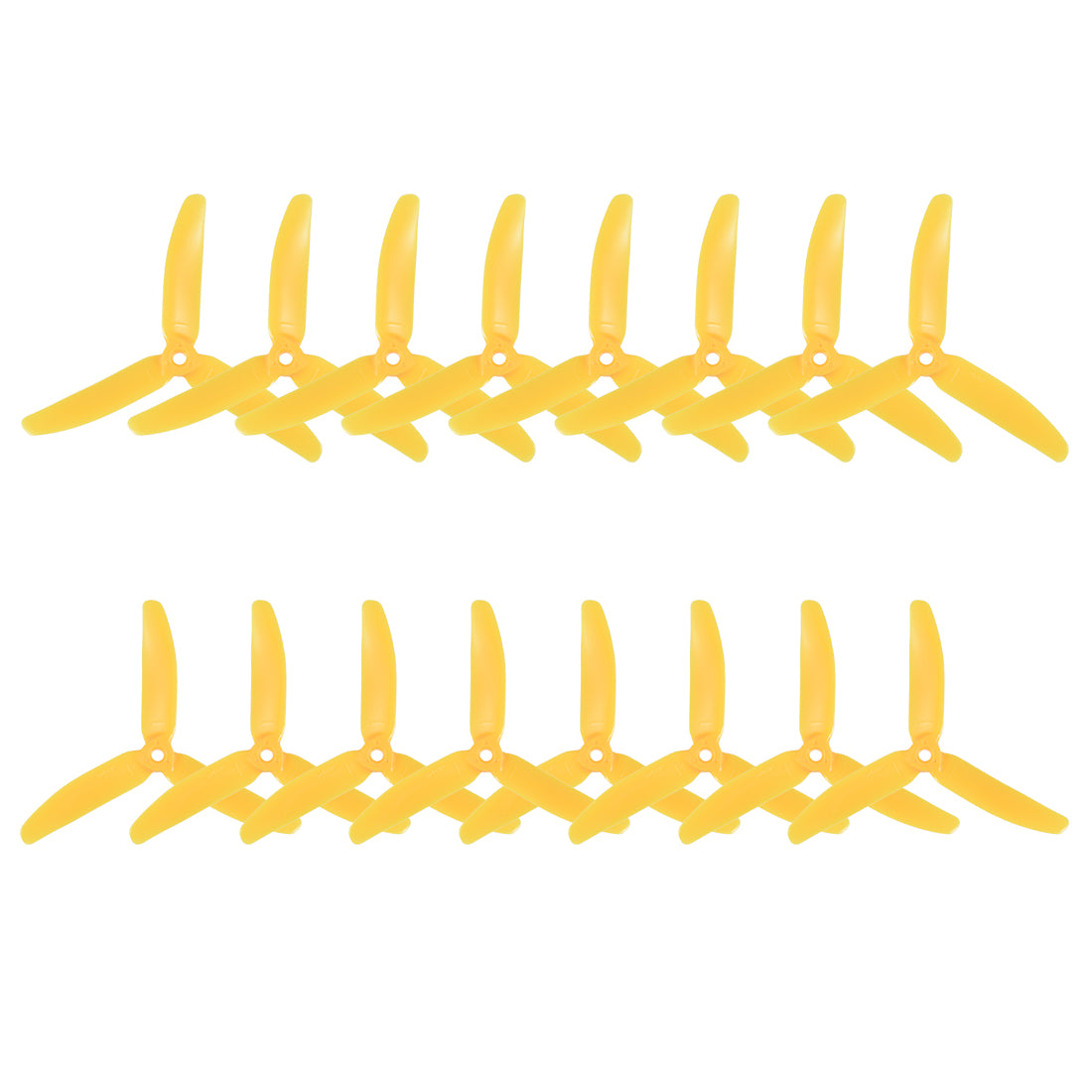 uxcell Uxcell RC Propellers 5040 5x4 Inch 3-Vane Multi-Rotor for Aircraft Toy, Nylon Yellow 8 Pairs