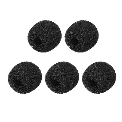 Harfington Uxcell 5PCS Foam Mic Cover Headset Microphone Windscreen Shield Protection Black 14.5mm Length for Headset Lapel Lavalier