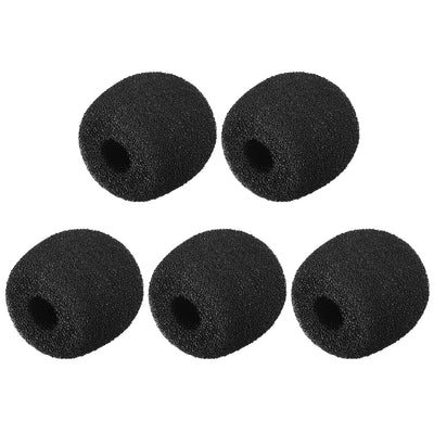 Harfington Uxcell 5PCS Foam Mic Cover Headset Microphone Windscreen Shield Protection 26mm Length for Headset Lapel Lavalier