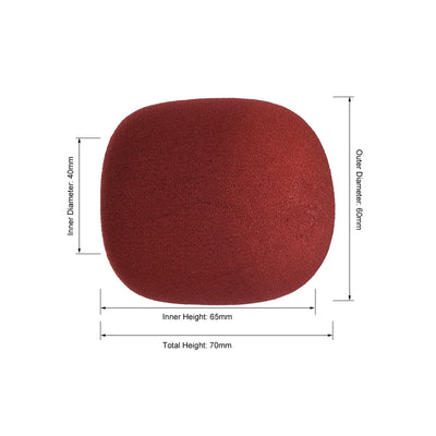 Harfington Uxcell 2X Thicken Sponge Foam Mic Cover Handheld Microphone Windscreen Wine-Red for KTV