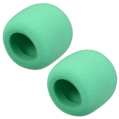Harfington Uxcell 2PCS Thicken Sponge Foam Mic Cover Handheld Microphone Windscreen Green for KTV