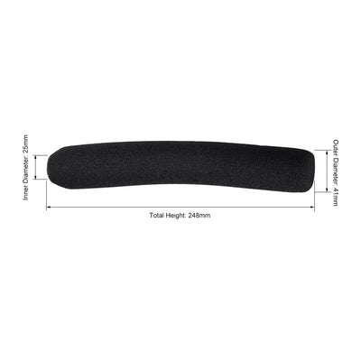 Harfington Uxcell 2PCS Sponge Foam Mic Cover Interview Microphone Windscreen Shield Protection Black 248mm Long