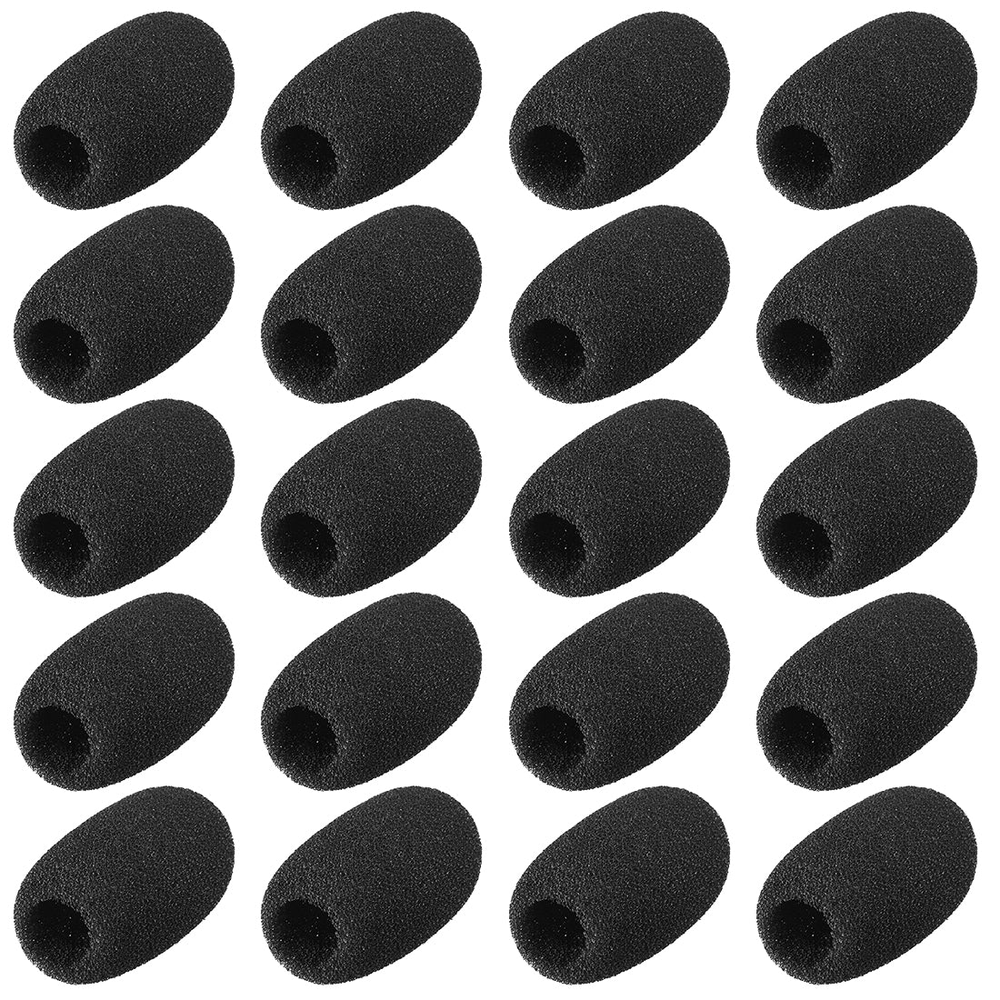 uxcell Uxcell 20PCS Sponge Foam Mic Cover Conference Microphone Windscreen Shield Protection Black 42mm Long