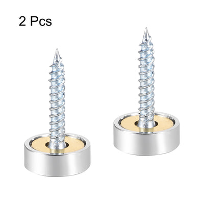 Harfington Uxcell Mirror Screws Decorative Caps Cover Stainless Steel 2pcs