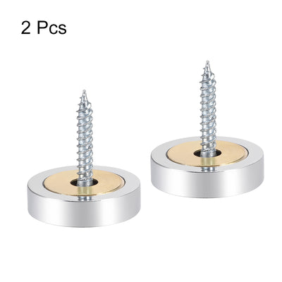 Harfington Uxcell Mirror Screws Decorative Caps Cover Stainless Steel 2pcs