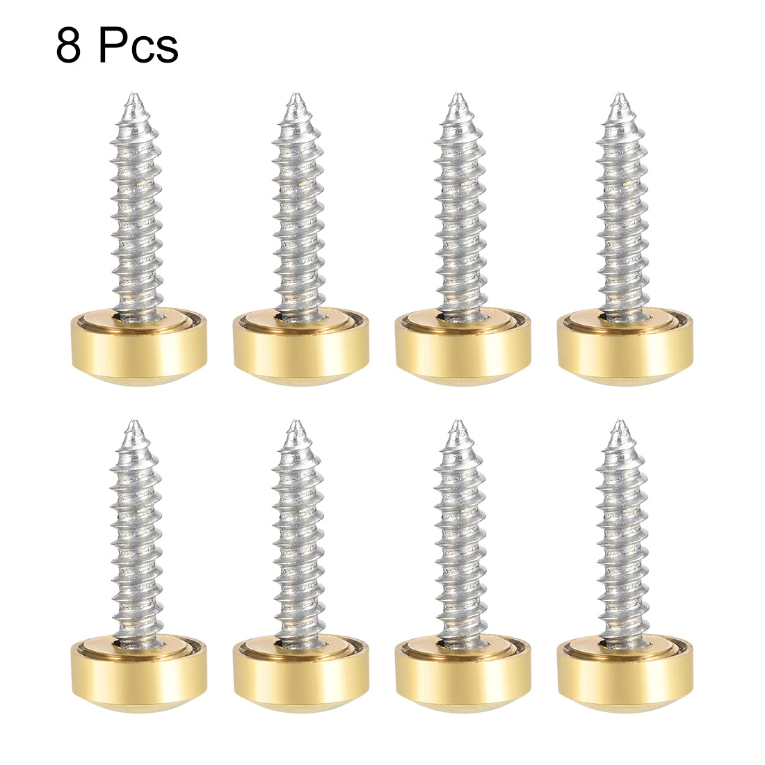 uxcell Uxcell Mirror Screw Decorative Cap Cover Nail Stainless Steel 8 pcs