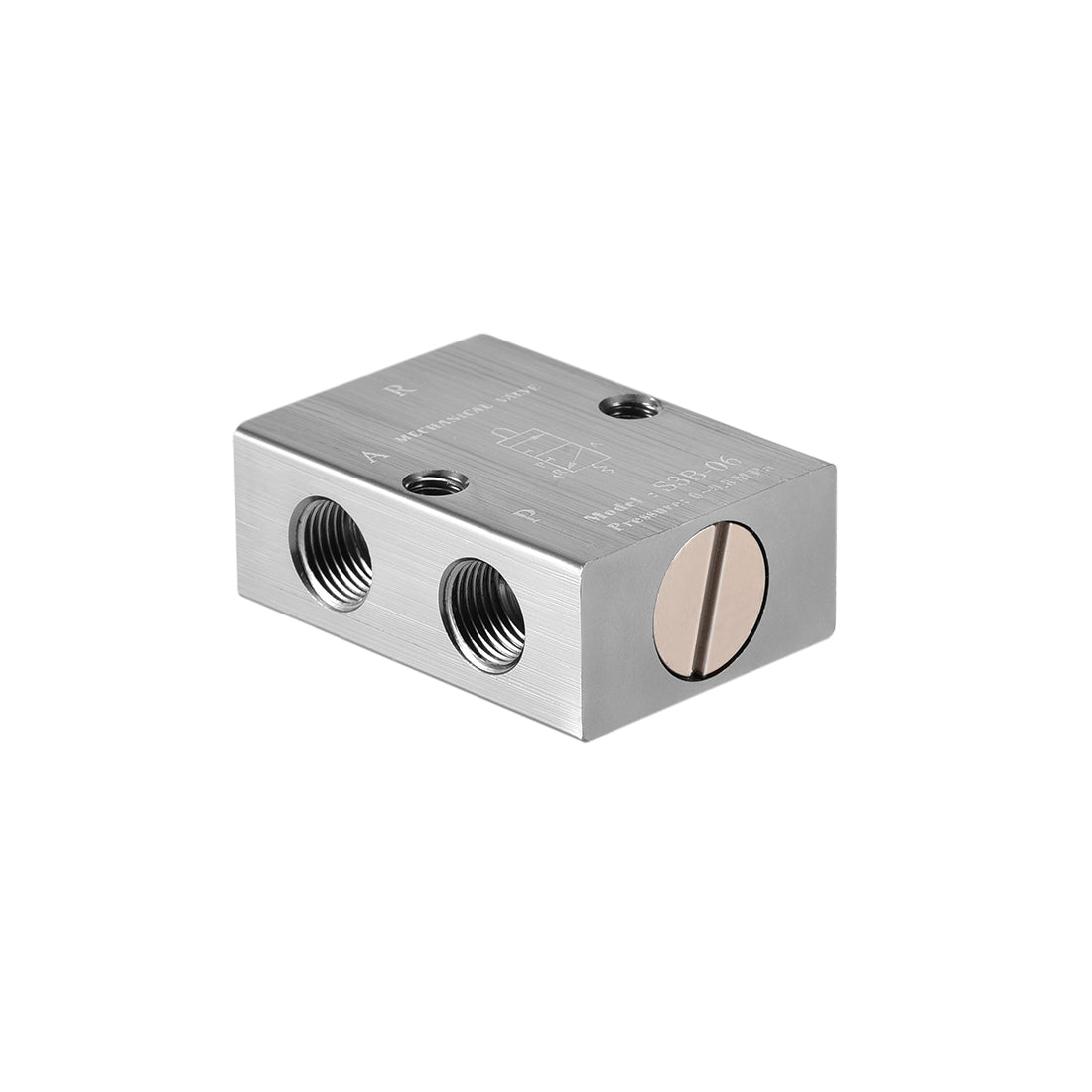 uxcell Uxcell S3B-06 2 Position 3 Way 1/8" PT Manual Handle Control Pneumatic Solenoid Mechanical Valve