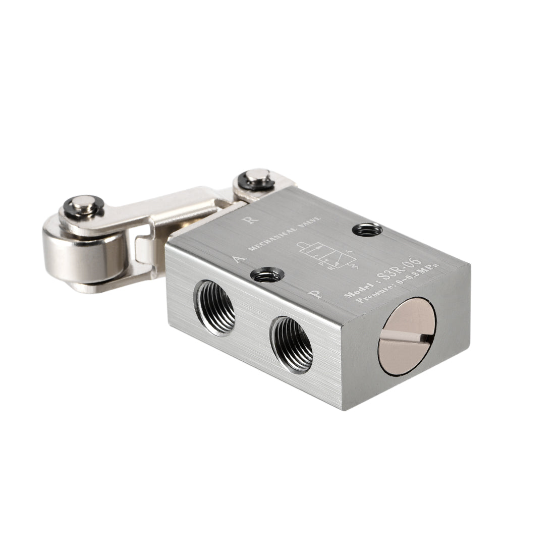 uxcell Uxcell S3R-06 2 Position 3 Way 1/8" PT Manual Hand Pull Pneumatic Solenoid Mechanical Valve