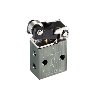Harfington Uxcell S3R-M5 2 Position 3 Way M5 Manual Hand Pull Pneumatic Solenoid Mechanical Valve