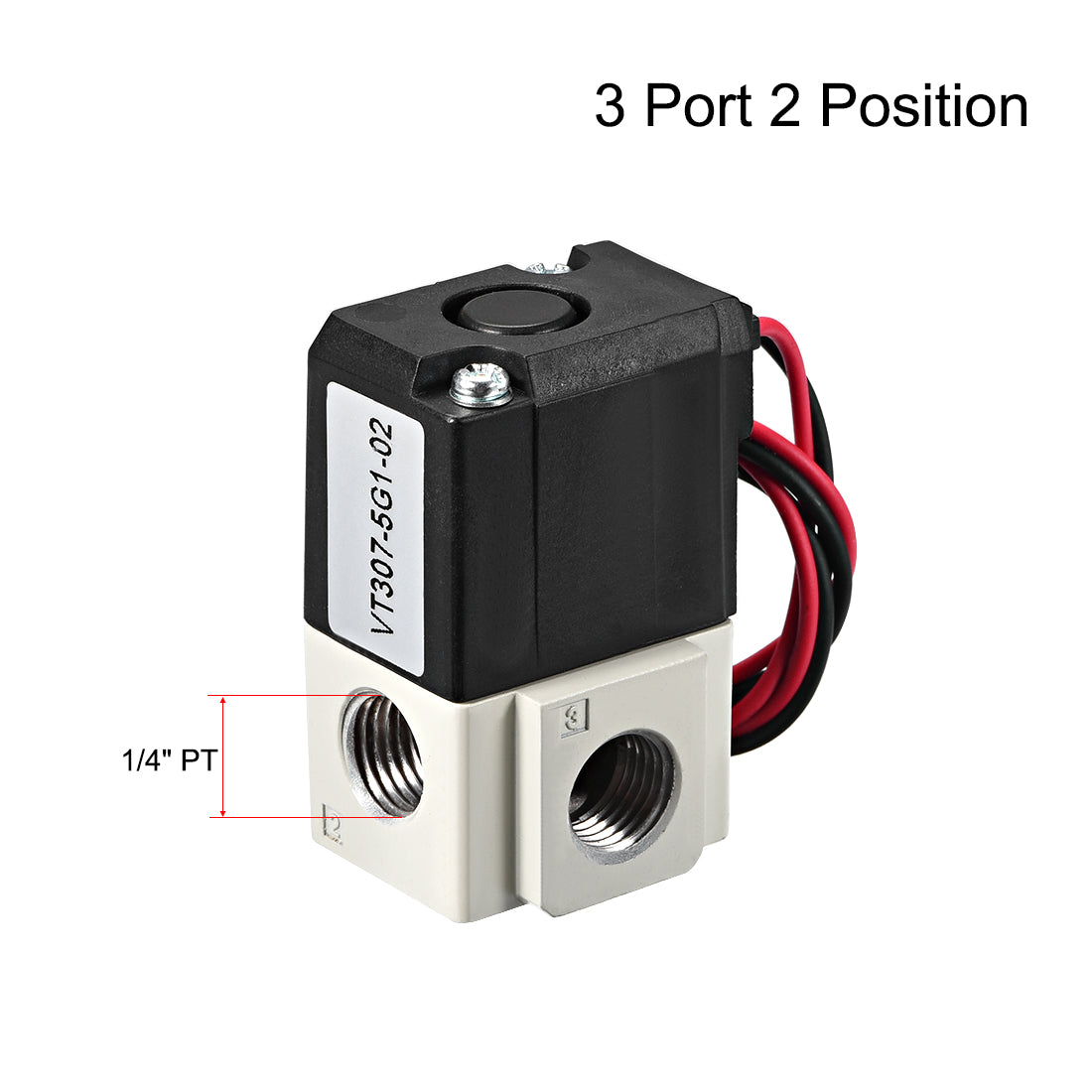 uxcell Uxcell QVT307 Pneumatic Air NC Single Electrical Control Solenoid Valve DC24V 3 Way 2 Position 1/4" PT Internally Piloted Acting Type