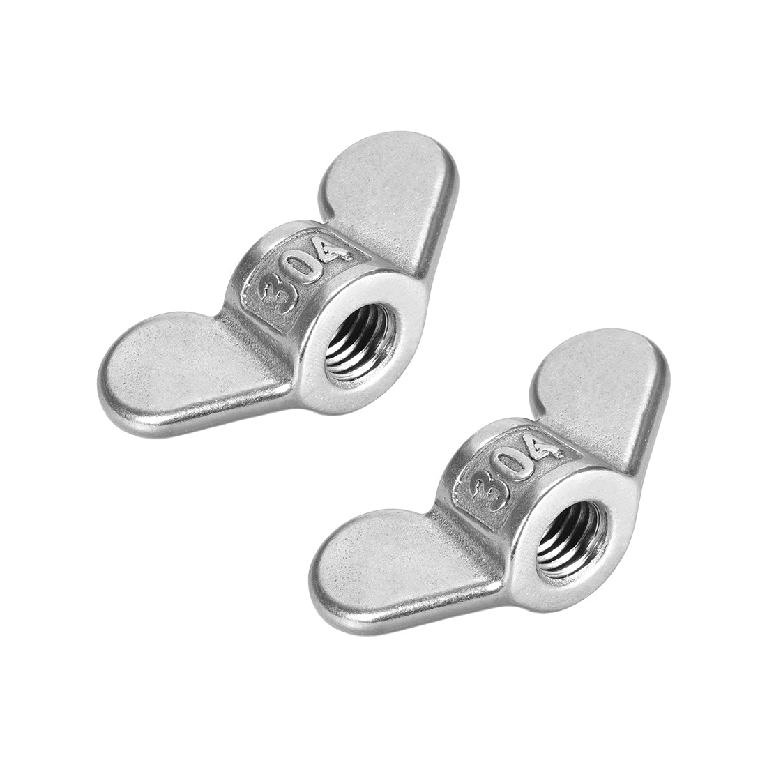 uxcell Uxcell Metric Wing Nuts, Stainless Steel 304 Hand Twist Tighten Ear Butterfly Nut, 2 Pcs
