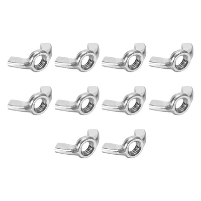 Harfington Uxcell Imperial Wing Nuts, Carbon Steel Zinc Plated Hand Twist Tighten Ear Butterfly Nut, 10 Pcs