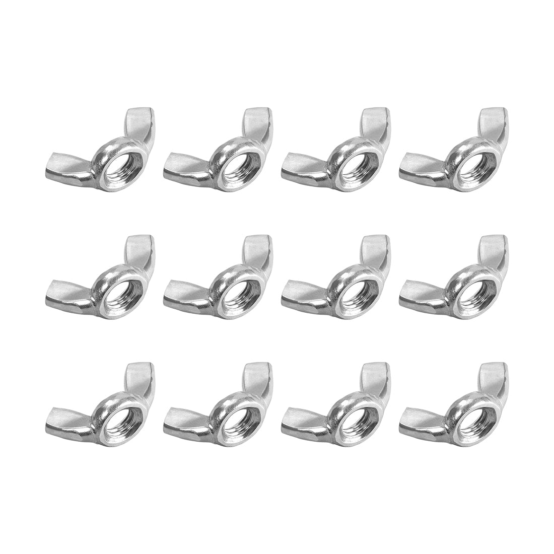 uxcell Uxcell Metric Wing Nuts, Stainless Steel 201 Hand Twist Tighten Ear Butterfly Nut, 12 Pcs