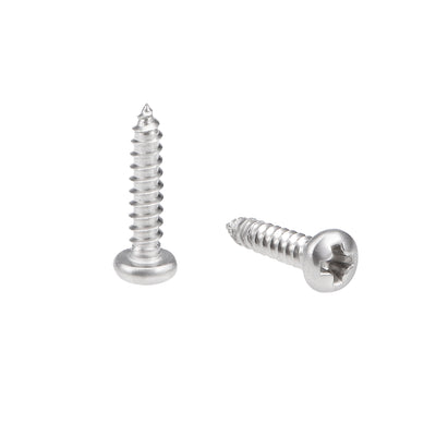 Harfington Uxcell 2.2x10mm Self Tapping Screws Phillips Pan Head Screw 316 Stainless Steel Fasteners Bolts 50Pcs
