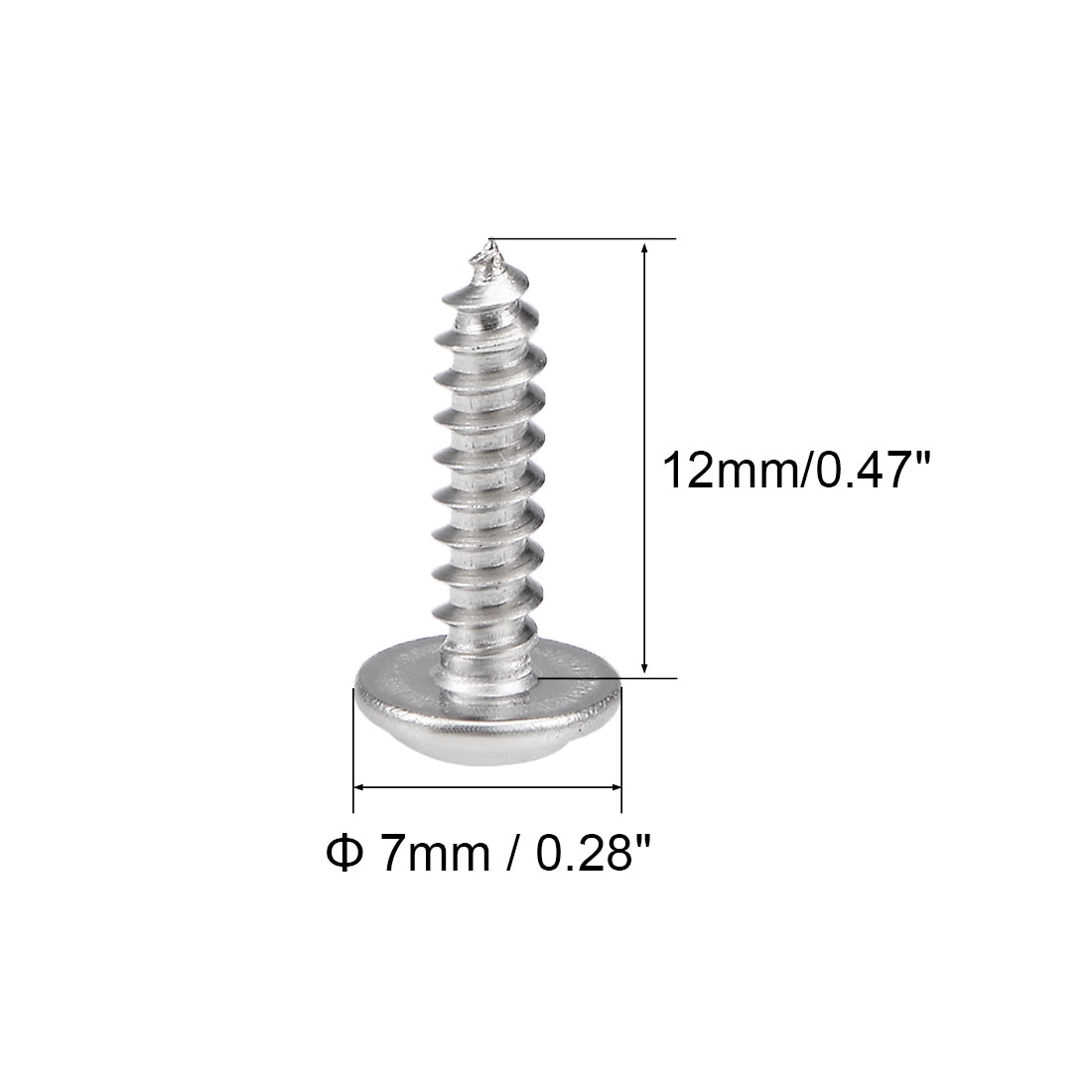 uxcell Uxcell 3x12mm Self Tapping Screws Phillips Pan Head With Washer Screw 304 Stainless Steel Fasteners Bolts 50Pcs
