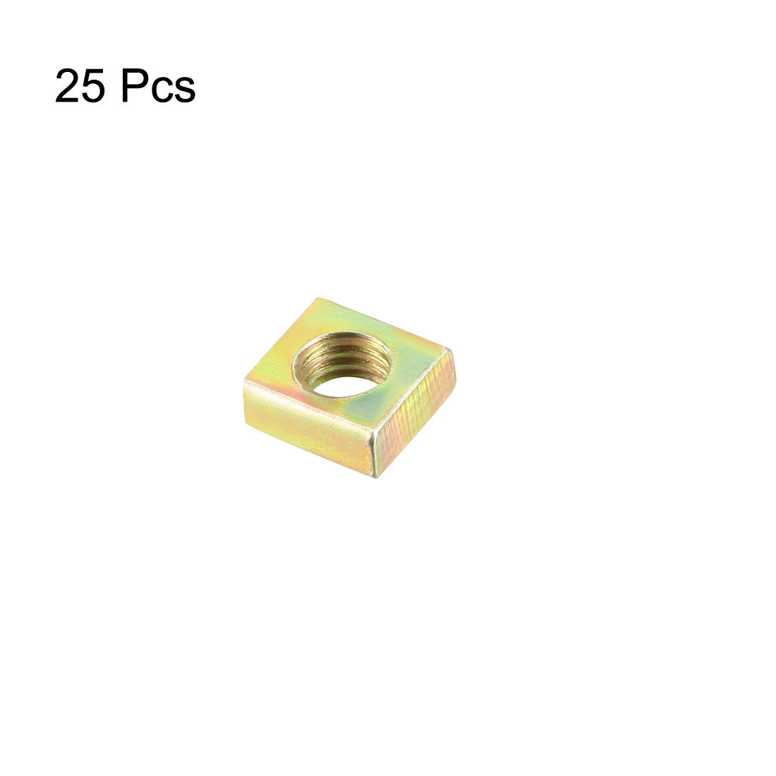 uxcell Uxcell Square Nuts, M5x8mmx3mm Yellow Zinc Plated Metric Coarse Thread Assortment Kit, 25 Pcs