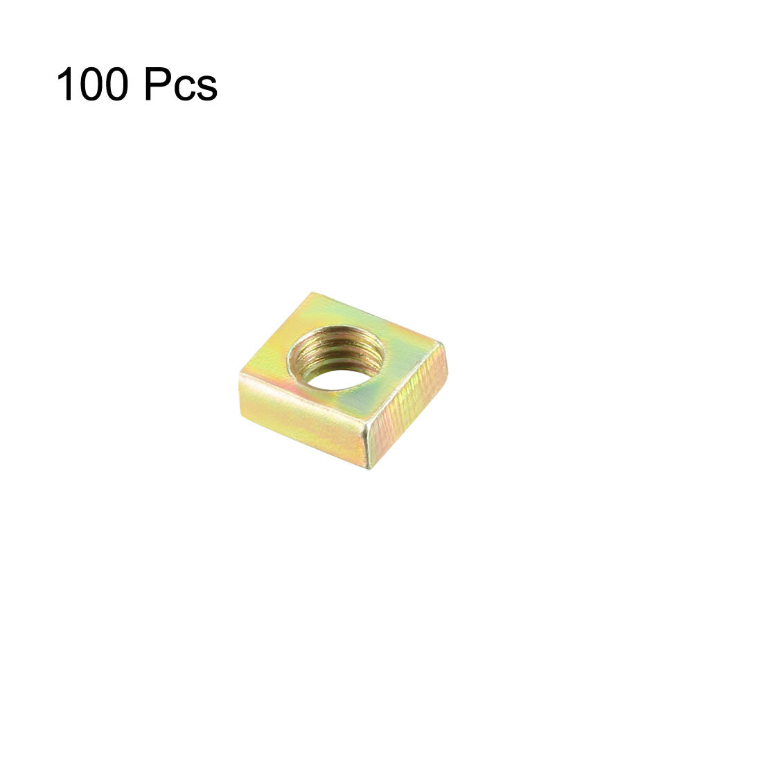 uxcell Uxcell Square Nuts, M5x8mmx3mm Yellow Zinc Plated Metric Coarse Thread Assortment Kit, 100 Pcs