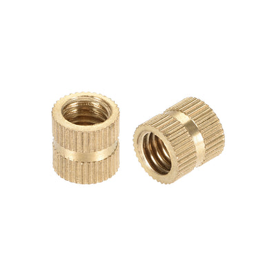 Harfington Uxcell Knurled Insert Nuts, M8 x 10mm(L) x 10mm(OD) Female Thread Brass Embedment Assortment Kit, 15 Pcs