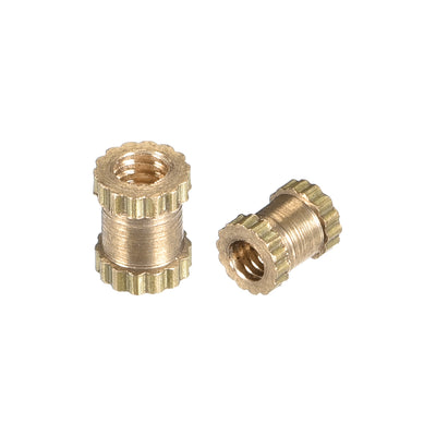 Harfington Uxcell M2 x 4mm(L) x 3.5mm(OD) Brass Knurled Threaded Insert Embedment Nuts, 20 Pcs