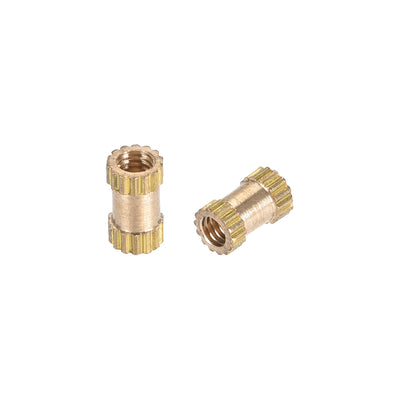 Harfington Uxcell Knurled Insert Nuts, M2.5 x 6mm(L) x 3.5mm(OD) Female Thread Brass Embedment Assortment Kit, 100 Pcs