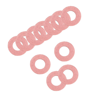 Harfington Uxcell Insulating Washer, 100Pcs 8mm x 16mm x 1mm Red Vulcanized Fiber Washer, Insulation Gasket for Motherboard