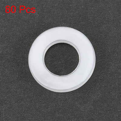 Harfington Uxcell Insulating Washer, 80Pcs 8mm x 16mm x 1.5mm White Vulcanized Fiber Washer, Insulation Gasket for Motherboard
