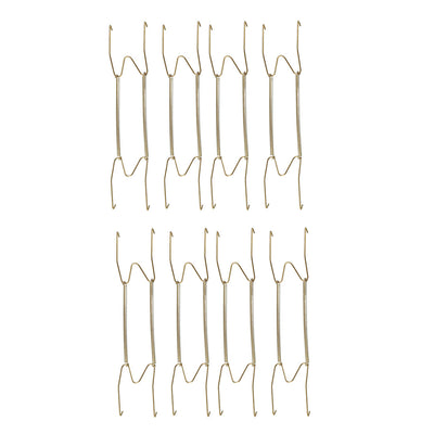 Harfington Uxcell Plate Hanger, 14-inch W Type Zinc Plated Invisible Wall Decorative Hooks, 8 Pcs