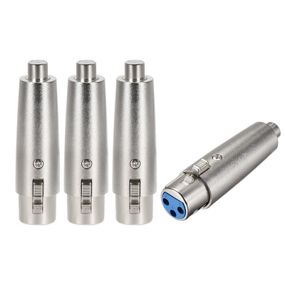 Harfington Uxcell XLR Female to RCA Female Adapter,Gender Changer - 3 Pin XLR-F to RCA-F Converter,Microphones Plug-In Audio Adapter Connector,Mic Female Plug,4pcs