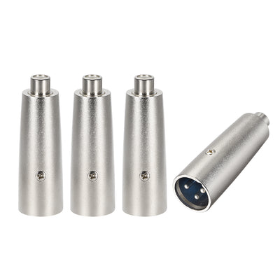 Harfington Uxcell XLR Male to RCA Female Adapter,Gender Changer - 3 Pin XLR-M to RCA-F Converter,Microphones Plug-In Audio Adapter Connector,Mic Male Plug,4pcs