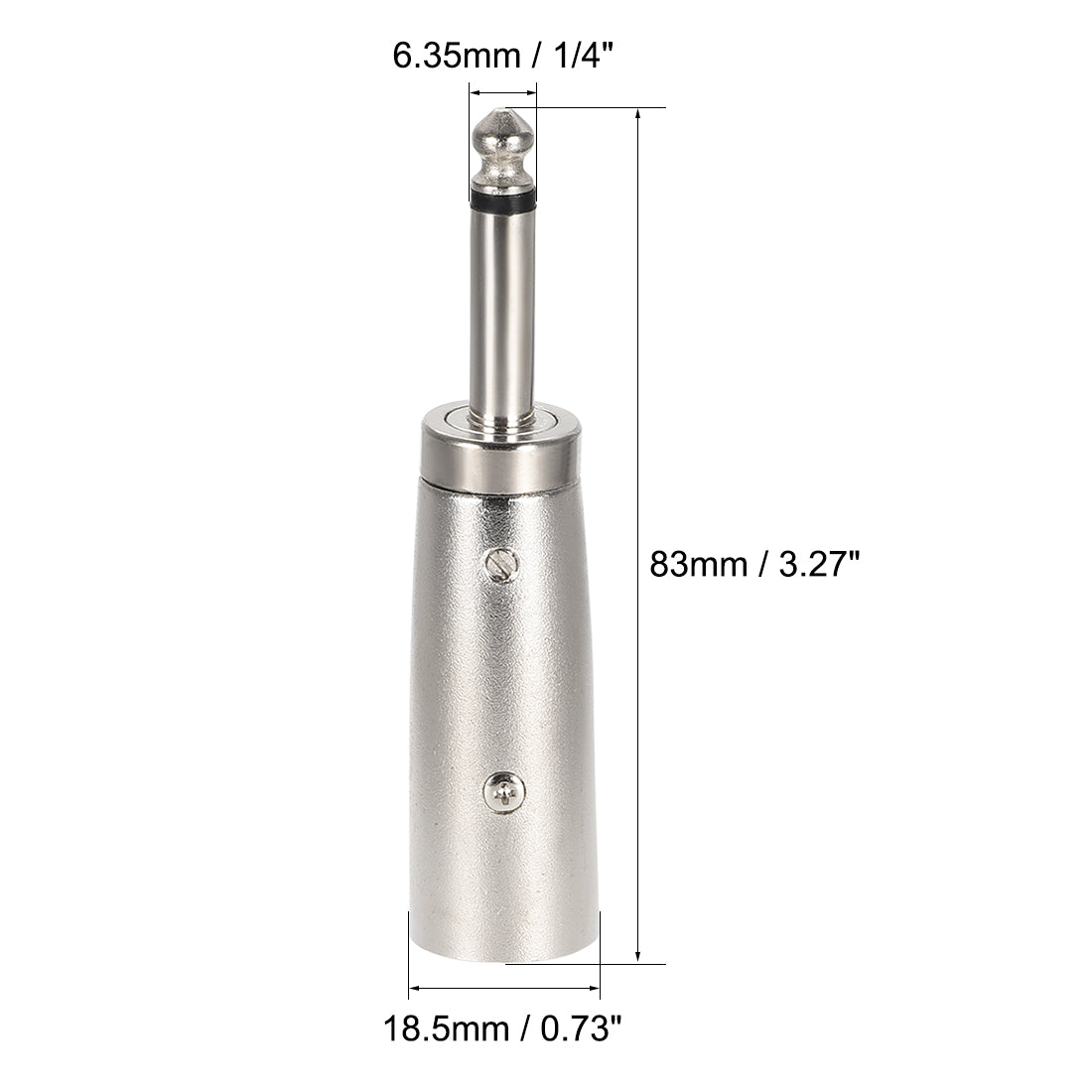 uxcell Uxcell XLR Male to 1/4" Male TRS Adapter,Gender Changer - XLR-M to 6.35mm Mono Coupler	Adapters,Microphones Mono Plug In Audio Connector,Mic Plug,Single