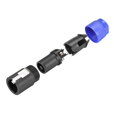 Harfington Uxcell SpeakOns Speaker Male Adapter Connectors,4-Pole Speaker Plug Twist Lock,Speakons Compatible,3pcs