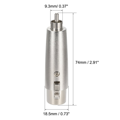 Harfington Uxcell XLR Female to RCA Male Adapter,Gender Changer - 3 Pin XLR-F to RCA-M Converter,Microphones Plug-In Audio Adapter Connector,Mic Female Plug,2pcs