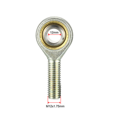 Harfington Uxcell 12mm Rod End Bearing M12x1.75mm Rod Ends Ball Joint Male Right Hand Thread