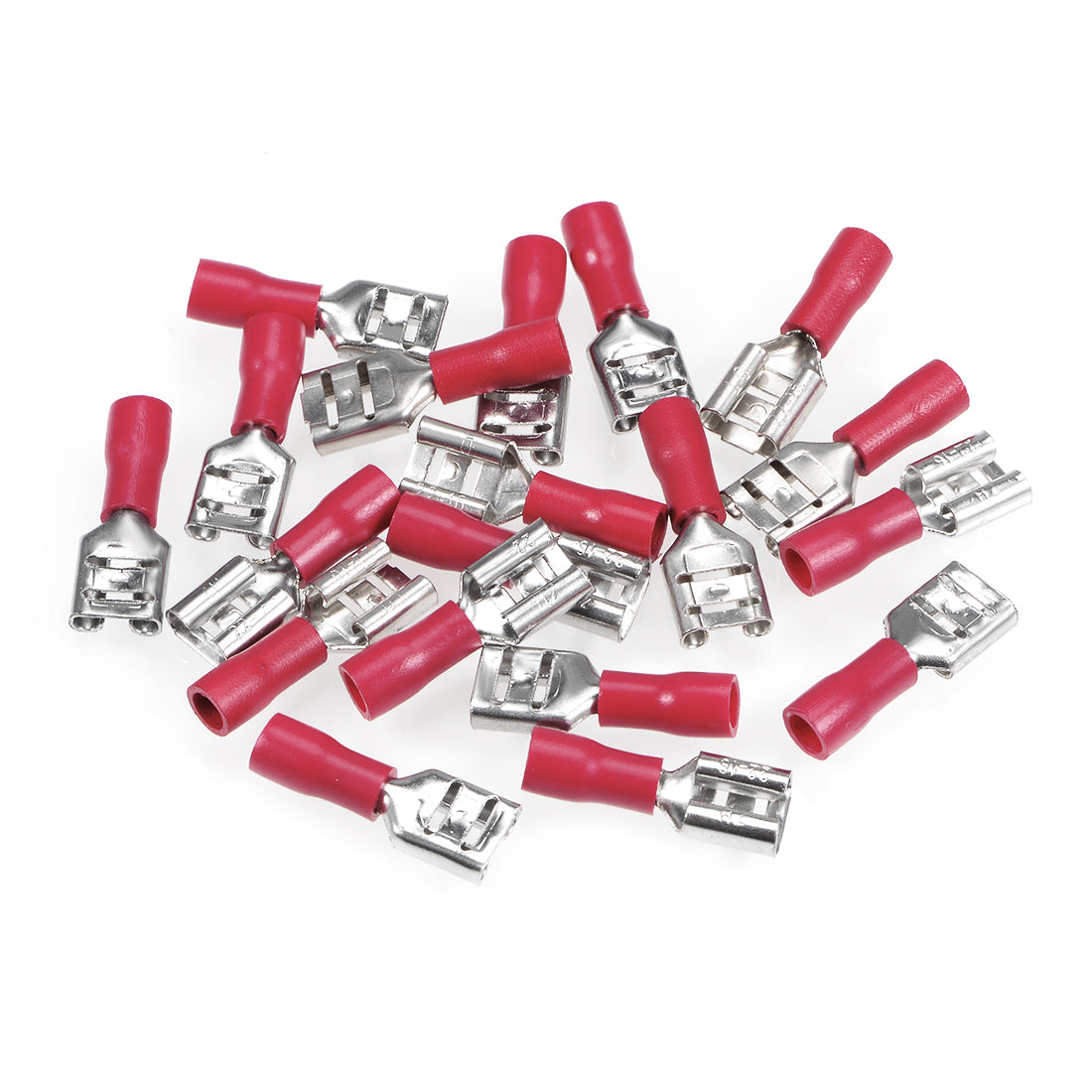 uxcell Uxcell FDD2-250 Female Insulated Spade Wire Connector Electrical Crimp Terminal Red for 18-22 AWG , 20 Pcs