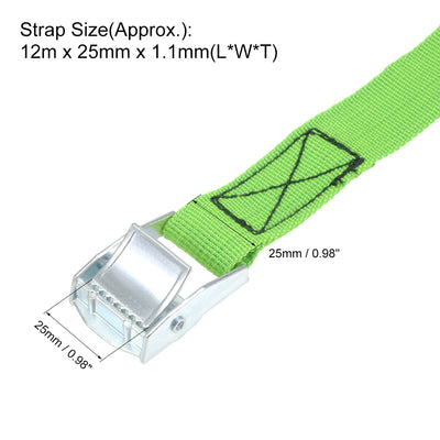 Harfington Uxcell Lashing Strap 1" x 39' Cargo Tie Down Straps with Cam Lock Buckle Up to 551lbs Green 2pcs