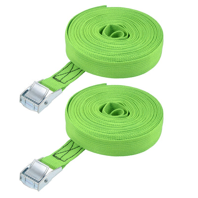 Harfington Uxcell Lashing Strap 1" x 26' Cargo Tie Down Straps with Cam Lock Buckle Up to 551lbs Green 2pcs