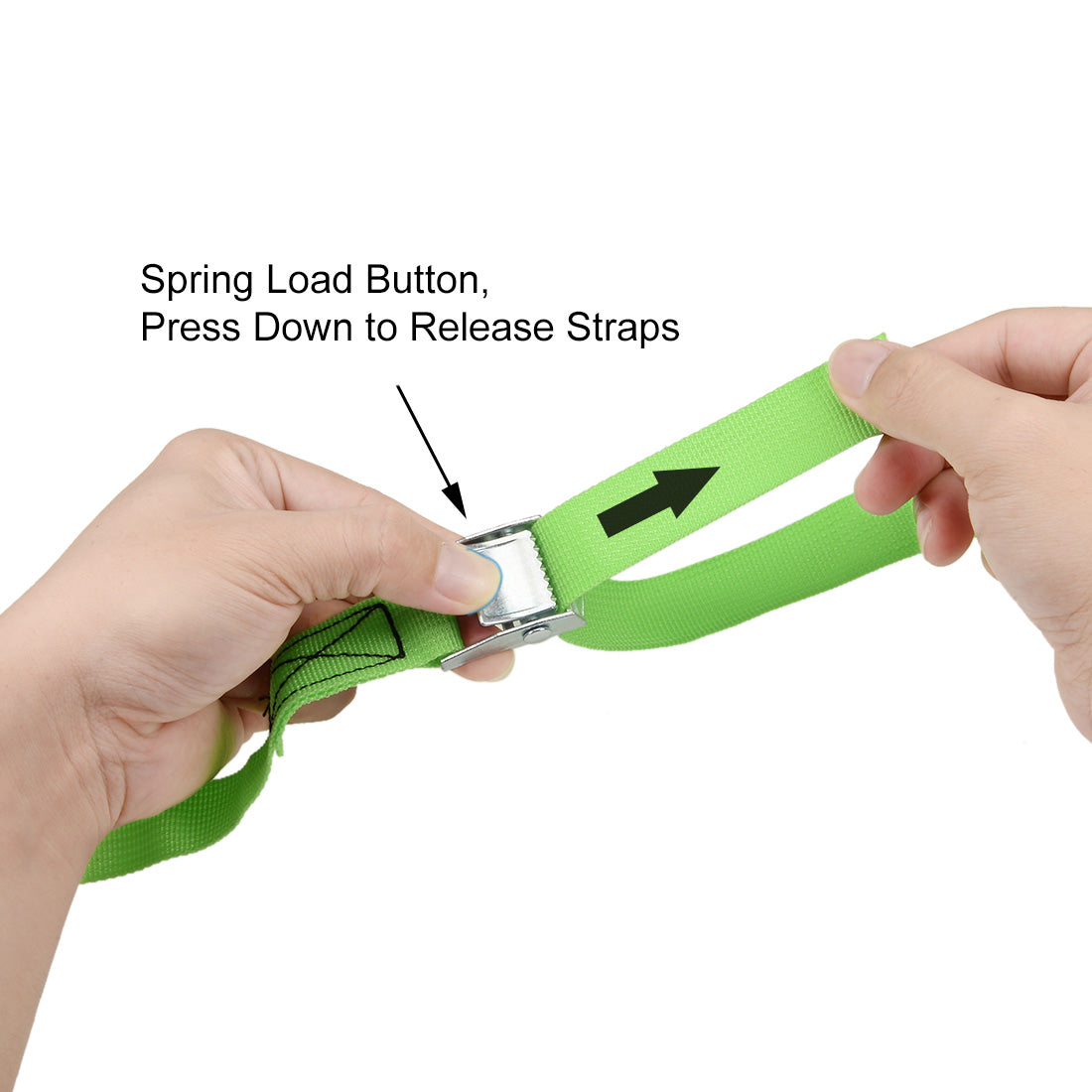 uxcell Uxcell Lashing Strap 1" x 1.6' Cargo Tie Down Straps with Cam Lock Buckle Up to 551lbs Green 4pcs