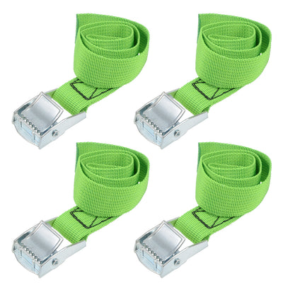 Harfington Uxcell Lashing Strap 1" x 1.6' Cargo Tie Down Straps with Cam Lock Buckle Up to 551lbs Green 4pcs