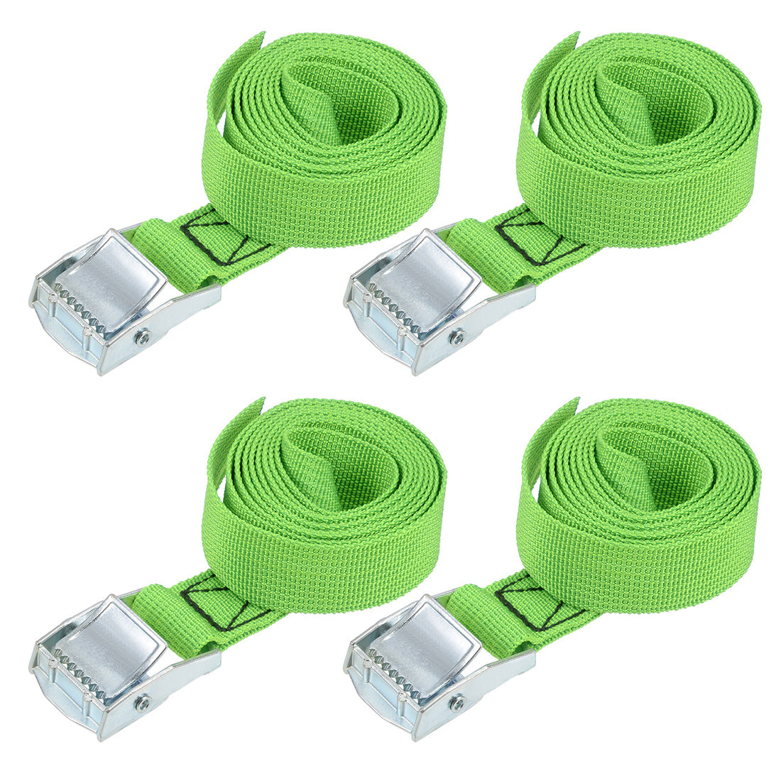 uxcell Uxcell Lashing Strap 1" x 5' Cargo Tie Down Straps with Cam Lock Buckle Up to 551lbs Green 4pcs