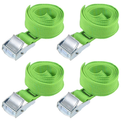 Harfington Uxcell Lashing Strap 1" x 3.3' Cargo Tie Down Straps with Cam Lock Buckle Up to 551lbs Green 4pcs