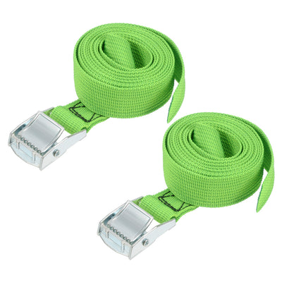 Harfington Uxcell Lashing Strap 1" x 7' Cargo Tie Down Straps with Cam Lock Buckle Up to 551lbs Green 2pcs